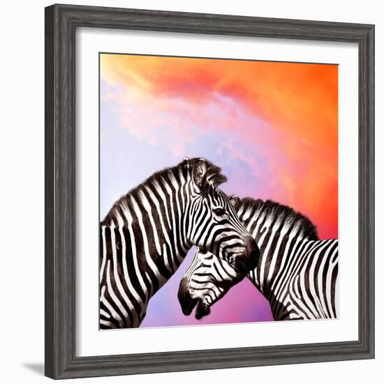 Two Zebras On The Sky-yuran-78-Framed Photographic Print