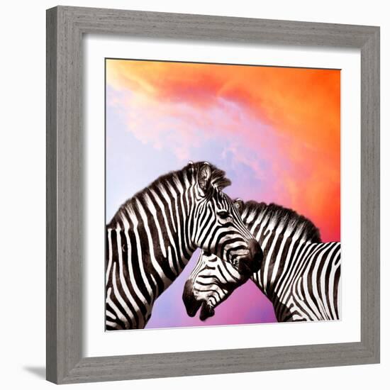 Two Zebras On The Sky-yuran-78-Framed Photographic Print