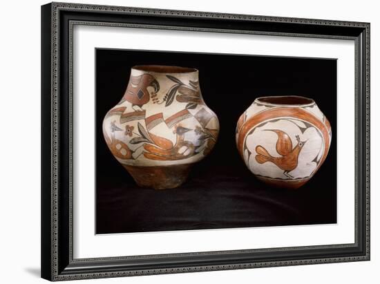 Two Zia Polychrome Jars-null-Framed Giclee Print