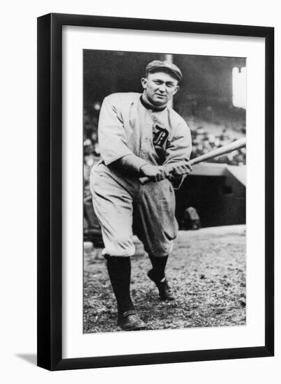 Ty Cobb, Star of the Detroit Tigers, Batting in 1910-null-Framed Giclee Print