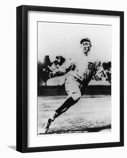 Ty Cobb, Star of the Detroit Tigers, in Action in 1910-null-Framed Giclee Print