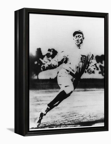 Ty Cobb, Star of the Detroit Tigers, in Action in 1910-null-Framed Premier Image Canvas