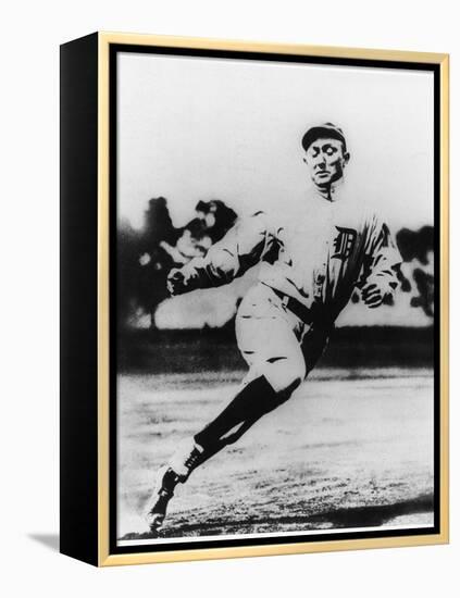 Ty Cobb, Star of the Detroit Tigers, in Action in 1910-null-Framed Premier Image Canvas