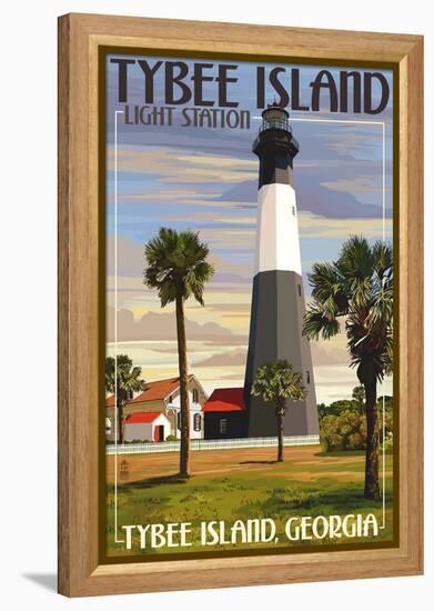 Tybee Island Light Station, Georgia-Lantern Press-Framed Stretched Canvas