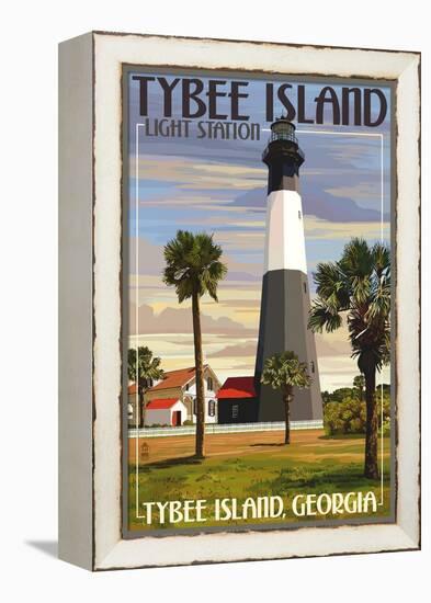 Tybee Island Light Station, Georgia-Lantern Press-Framed Stretched Canvas