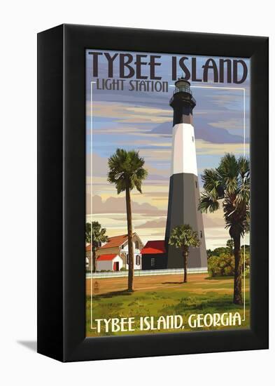 Tybee Island Light Station, Georgia-Lantern Press-Framed Stretched Canvas