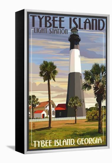 Tybee Island Light Station, Georgia-Lantern Press-Framed Stretched Canvas