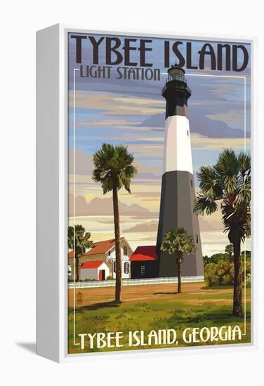 Tybee Island Light Station, Georgia-Lantern Press-Framed Stretched Canvas