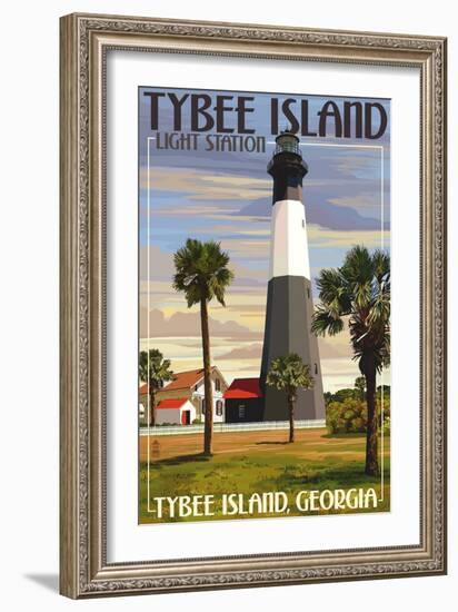 Tybee Island Light Station, Georgia-Lantern Press-Framed Premium Giclee Print