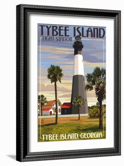 Tybee Island Light Station, Georgia-Lantern Press-Framed Premium Giclee Print