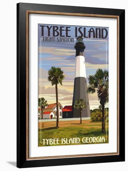 Tybee Island Light Station, Georgia-Lantern Press-Framed Art Print