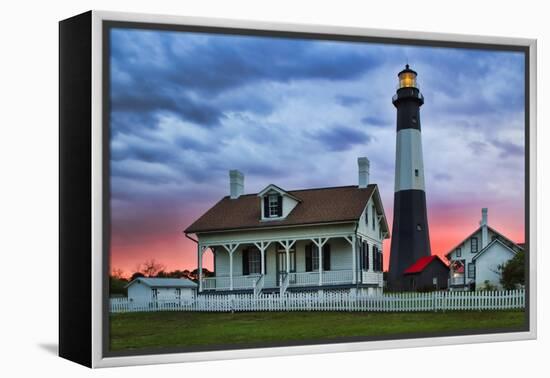 Tybee Light House at Sunset, Tybee Island, Georgia, USA-Joanne Wells-Framed Premier Image Canvas