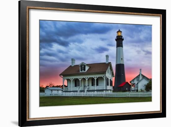 Tybee Light House at Sunset, Tybee Island, Georgia, USA-Joanne Wells-Framed Photographic Print