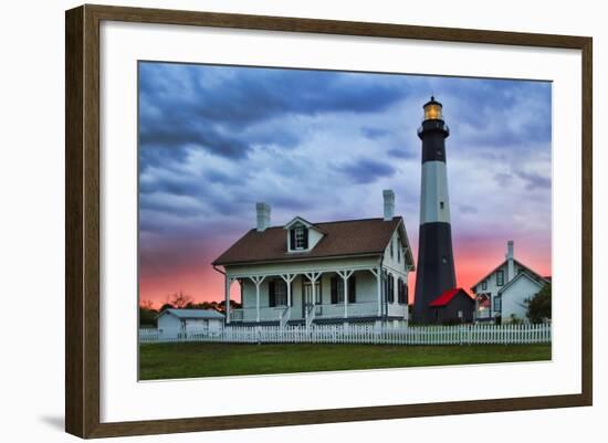 Tybee Light House at Sunset, Tybee Island, Georgia, USA-Joanne Wells-Framed Photographic Print