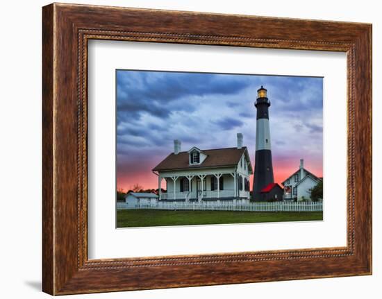 Tybee Light House at Sunset, Tybee Island, Georgia, USA-Joanne Wells-Framed Photographic Print