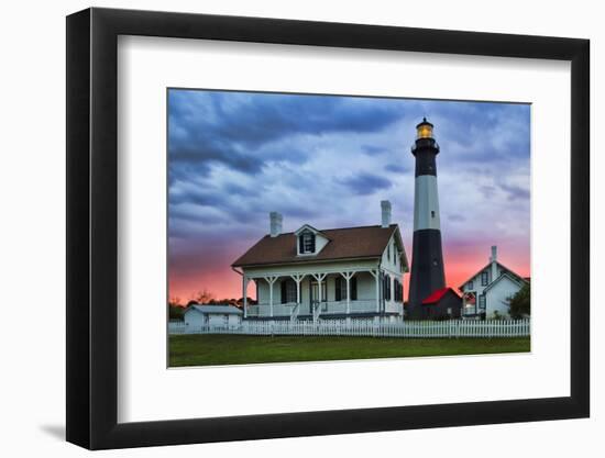 Tybee Light House at Sunset, Tybee Island, Georgia, USA-Joanne Wells-Framed Photographic Print