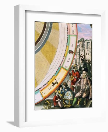 Tycho Brahe, Detail from a Map of his System of Planetary Orbits from The Celestial Atlas-Andreas Cellarius-Framed Giclee Print
