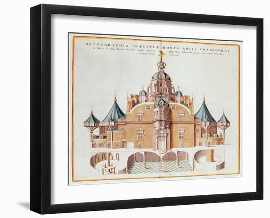 Tycho Brahe's Observatory Uraniborg from Joan Blaeu's 'Atlas Major', 1663-Joan Blaeu-Framed Giclee Print