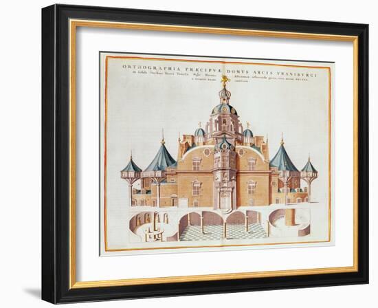 Tycho Brahe's Observatory Uraniborg from Joan Blaeu's 'Atlas Major', 1663-Joan Blaeu-Framed Giclee Print