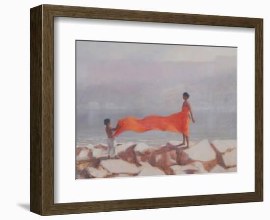 Tying a Sari, India, 2012-Lincoln Seligman-Framed Giclee Print