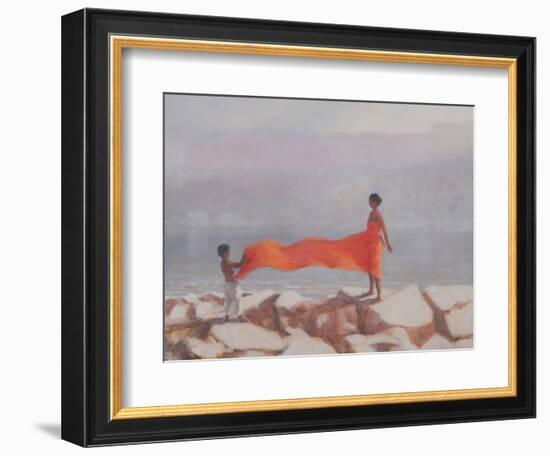 Tying a Sari, India, 2012-Lincoln Seligman-Framed Giclee Print