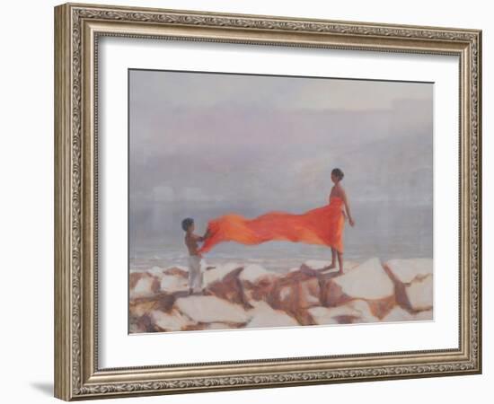 Tying a Sari, India, 2012-Lincoln Seligman-Framed Giclee Print