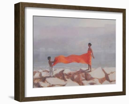 Tying a Sari, India, 2012-Lincoln Seligman-Framed Giclee Print