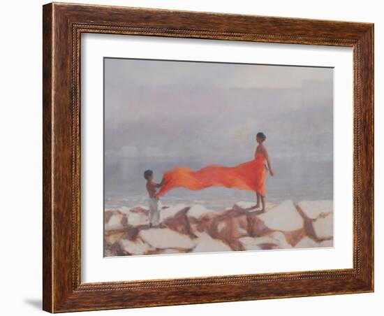 Tying a Sari, India, 2012-Lincoln Seligman-Framed Giclee Print