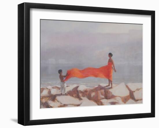 Tying a Sari, India, 2012-Lincoln Seligman-Framed Giclee Print