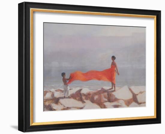 Tying a Sari, India, 2012-Lincoln Seligman-Framed Giclee Print