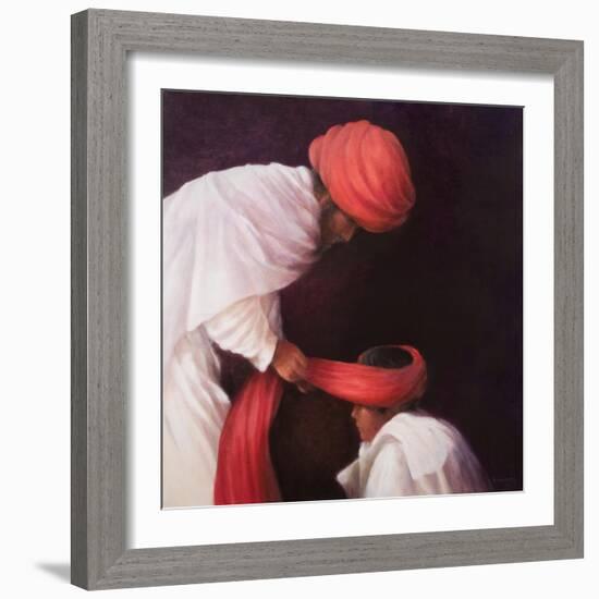 Tying a Turban, 2010-Lincoln Seligman-Framed Giclee Print