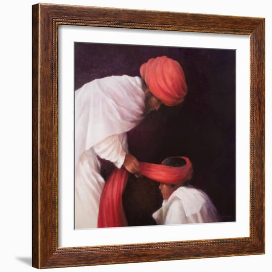 Tying a Turban, 2010-Lincoln Seligman-Framed Giclee Print