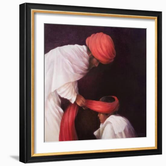 Tying a Turban, 2010-Lincoln Seligman-Framed Giclee Print