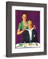 "Tying a Tux Tie," April 26, 1941-John Hyde Phillips-Framed Giclee Print