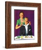 "Tying a Tux Tie," April 26, 1941-John Hyde Phillips-Framed Giclee Print