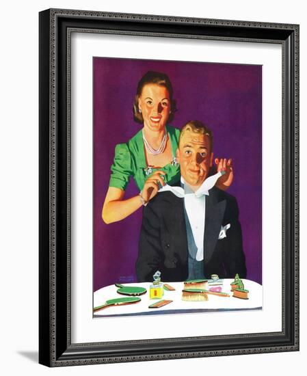 "Tying a Tux Tie," April 26, 1941-John Hyde Phillips-Framed Giclee Print