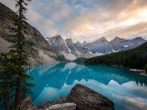 Moraine Lake at sunset in the Canadian Rockies, Banff National Park, UNESCO World Heritage Site, Al-Tyler Lillico-Framed Premier Image Canvas