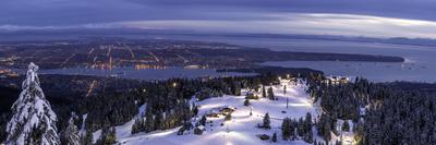 Panorama of Vancouver from mountain peak above ski resort, Vancouver, British Columbia, Canada, Nor-Tyler Lillico-Photographic Print