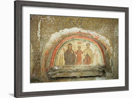 Tympanum Depicting the Family of the Bishop Theotecnus, 5th-6th Century Ad-null-Framed Giclee Print