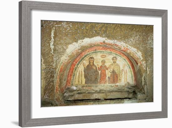 Tympanum Depicting the Family of the Bishop Theotecnus, 5th-6th Century Ad-null-Framed Giclee Print