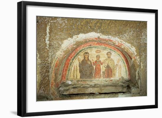 Tympanum Depicting the Family of the Bishop Theotecnus, 5th-6th Century Ad-null-Framed Giclee Print