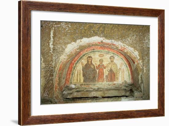 Tympanum Depicting the Family of the Bishop Theotecnus, 5th-6th Century Ad-null-Framed Giclee Print