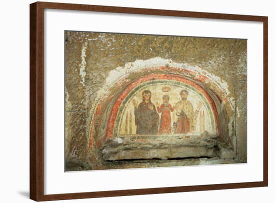 Tympanum Depicting the Family of the Bishop Theotecnus, 5th-6th Century Ad-null-Framed Giclee Print