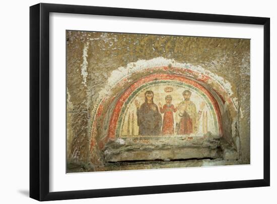 Tympanum Depicting the Family of the Bishop Theotecnus, 5th-6th Century Ad-null-Framed Giclee Print