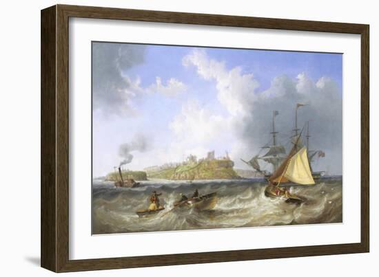 Tynemouth Haven, with Shipping in the Harbor-John Wilson Carmichael-Framed Giclee Print