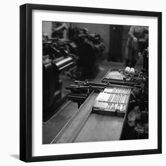 Type Being Set at the White Rose Press, Mexborough, South Yorkshire, 1968-Michael Walters-Framed Photographic Print