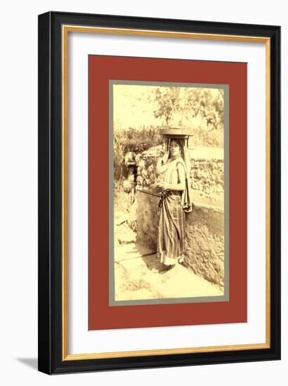 Types Algerians, Young Girl, Bread Market-Etienne & Louis Antonin Neurdein-Framed Giclee Print