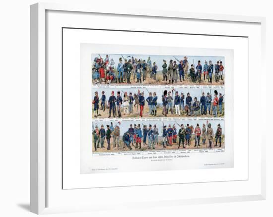 Types of Soldiers from the End of the 19th Century, 1900-Richard Knotel-Framed Giclee Print