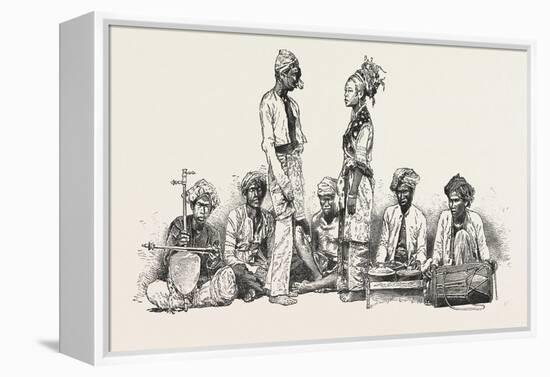Types of the Javanese Musicians and Dancers 1876 Indonesia-null-Framed Premier Image Canvas