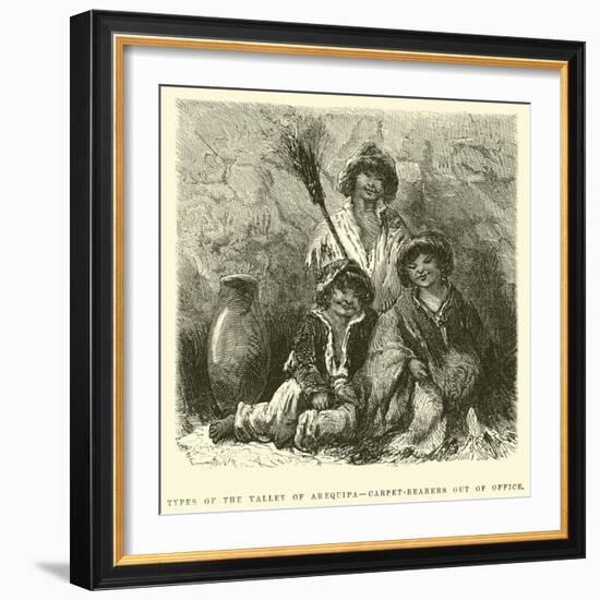 Types of the Valley of Arequipa, Carpet-Bearers Out of Office-Édouard Riou-Framed Giclee Print